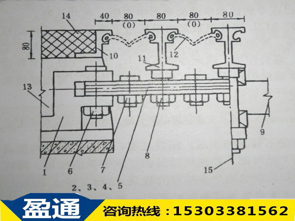 GQF-MZL( II )型伸縮縫聯(lián)動機(jī)構(gòu)設(shè)置示意圖(尺寸單位:mm) GQF-MZL( II )型伸縮縫聯(lián)動機(jī)構(gòu)設(shè)置示意圖(尺寸單位:mm)